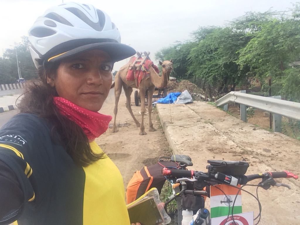 Somewhere on the way - Sunita Singh Choken Solo Cycling Expedition